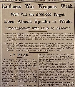 Caithness War Weapons Week. John O'Groat Journal 04.07.1941 